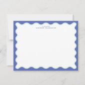 Invitation Periwinkle & Icy Blue Wavy Border Note Card (Devant)