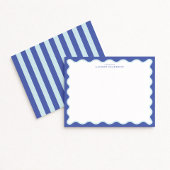 Invitation Periwinkle & Icy Blue Wavy Border Note Card