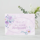 Invitation Periwinkle Lilac Peony Seras-Tu Ma Servante D'Épou (Debout devant)