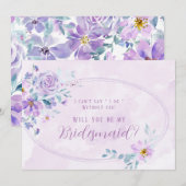 Invitation Periwinkle Lilac Peony Seras-Tu Ma Servante D'Épou (Devant / Derrière)