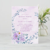Invitation Périwinkle Lilac Peony Wedding shower de couronne (Debout devant)