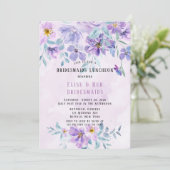 Invitation Périwinkle Lilac Peony Wreath Bridesmaiers Déjeune (Debout devant)