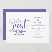 Invitation Périwinkle Nothing Fancy Just Love Mariage (Devant / Derrière)