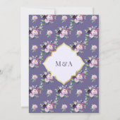 Invitation Périwinkle or violet Floral Mariage musulman (Dos)