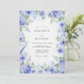 Invitation Periwinkle Painterly Bloom Wedding (Debout devant)