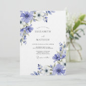 Invitation Periwinkle Painterly Flora Wedding (Debout devant)