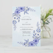 Invitation Periwinkle Painterly Flourish Wedding (Debout devant)