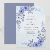 Invitation Periwinkle Painterly Flourish Wedding (Devant / Derrière)
