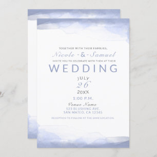 Invitation Périwinkle Purple Aquarelle Moderne Chic Mariage