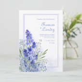 Invitation Periwinkle Watercolor Botanical Muscari Frame (Debout devant)