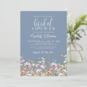 Invitation Periwinkle Wildflower Bridal Shower (Debout devant)