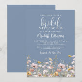 Invitation Periwinkle Wildflower Bridal Shower (Devant / Derrière)