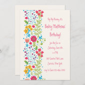 Invitation Perky Floral Border (Devant / Derrière)