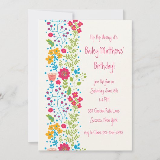 Invitation Perky Floral Border (Devant)