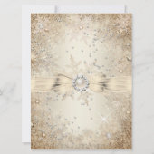 Invitation Perle Arc Crème Beige Or Flocon de Neige Anniversa (Dos)