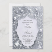 Invitation perle argent fiançailles fête paillettes pailletés (Dos)