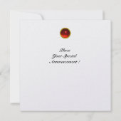 Invitation Perle blanche avec pierres précieuses rubis rouge  (Dos)