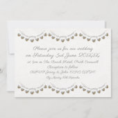 Invitation Perle & crème dentelle coeur bund vintage mariage (Devant)