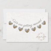 Invitation Perle & crème dentelle coeur bund vintage mariage (Dos)