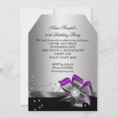 Invitation Perle d'Anniversaire de Bow Black violet (Dos)
