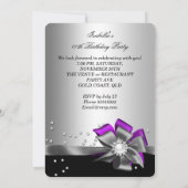 Invitation Perle d'Anniversaire de Bow Black violet (Dos)