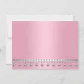 Invitation Perle d'argent rose premier anniversaire (Dos)