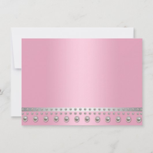 Invitation Perle d'argent rose premier anniversaire (Dos)