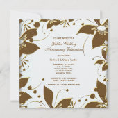 Invitation Perle de Fleur d'Or Blanche 50e Anniversaire de Ma (Dos)