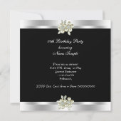 Invitation Perle de Léopard Argent Noir Bijou Fête d'Annivers (Dos)