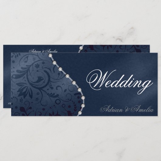 Invitation Perle de Mariage (Devant / Derrière)