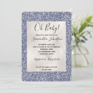 Invitation Perle de Parties scintillant violet de luxe blanc 