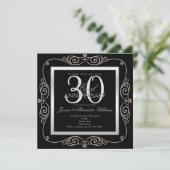 Invitation Perle élégante encadrée pour 30 ans de mariage (Debout devant)
