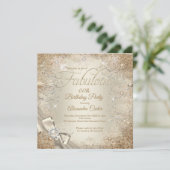 Invitation Perle fabuleuse arc beige crème or flocon de neige (Debout devant)