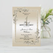 Invitation Perle Gem & Glitter 1er Anniversaire de Mariage (Debout devant)