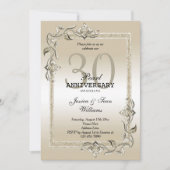 Invitation Perle Gem & Glitter 30e anniversaire de mariage (Devant)
