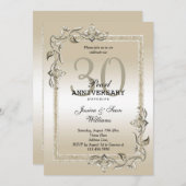 Invitation Perle Gem & Glitter 30e anniversaire de mariage (Devant / Derrière)