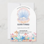 Invitation Perle majestueuse sous le Baby shower marin (Devant)