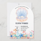 Invitation Perle majestueuse sous le Baby shower marin (Devant)