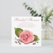 Invitation Perle rose rose Fête des mariées blanche (Debout devant)