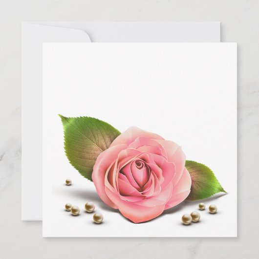 Invitation Perle rose rose Fête des mariées blanche (Dos)