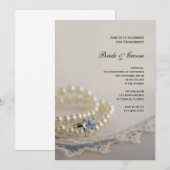 Invitation Perles, Anneau de diamant, Partie d'engagement en (Devant / Derrière)