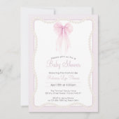 Invitation Perles arc rose pâle petit baby shower millénaire (Devant)