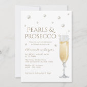 Invitation Perles blanches et Fête des mariées de poursuites (Devant)