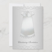 Invitation Perles blanches Gown blanc Christening blanc (Devant)