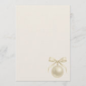 Invitation Perles Blanches Nœud Papillon Coquette Enterrement (Dos)