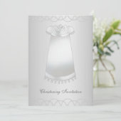 Invitation Perles Blanches Robe Blanche Baptême Blanc (Debout devant)