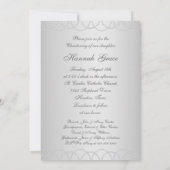 Invitation Perles Blanches Robe Blanche Baptême Blanc (Dos)