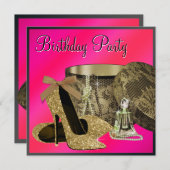 Invitation Perles Chaussures à talon haut Chaud Rose femmes A (Devant / Derrière)