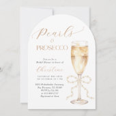 Invitation Perles de Bow et Fête des mariées de poursuites (Devant)