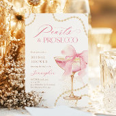 Invitation Perles de cabot rose et Fête des mariées de poursu